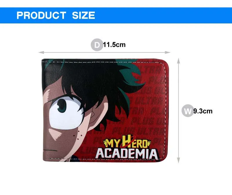 hot selling 2018 products Anime My Hero Academia deku wallet Short Purse With Coin Pocket Card Holder