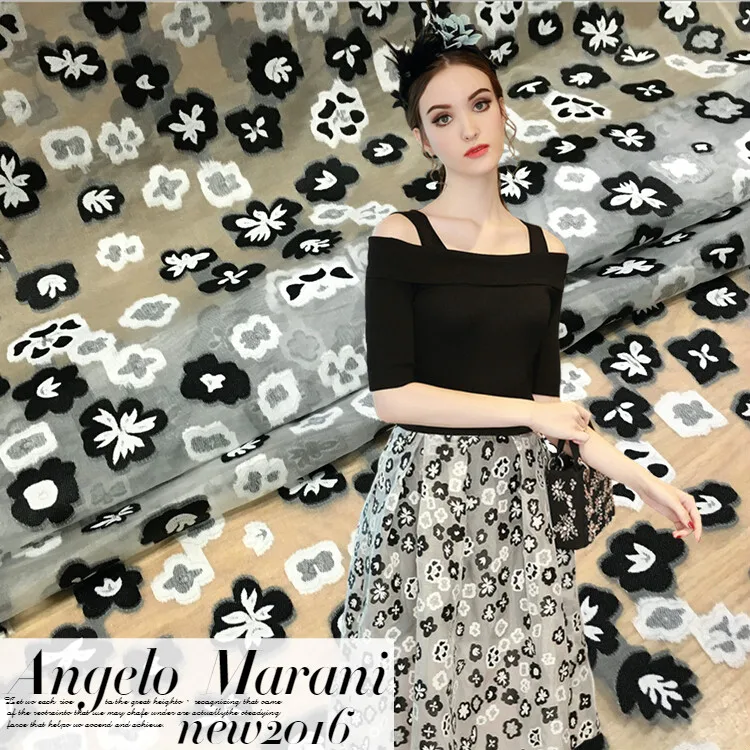 

Floral cut embroidery jacquard organza printed fabric dress dress fabric