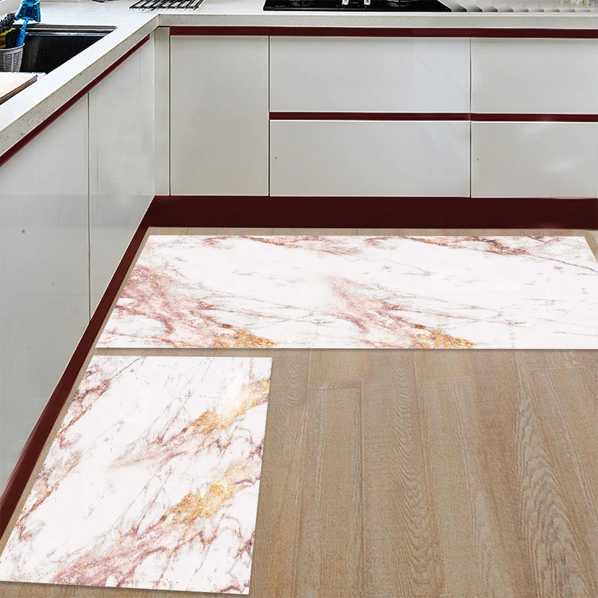Розовое золото Flash marble Trend1Doormats для входного Пути Грязи мусор набор аксессуаров