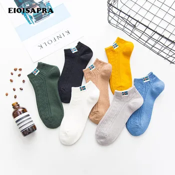 

[EIOISAPRA]knitting Label Cotton Striped Socks Men Comfort Breathable Casual Antiskid Absorb Sweat Striped Socks Meias Sokken