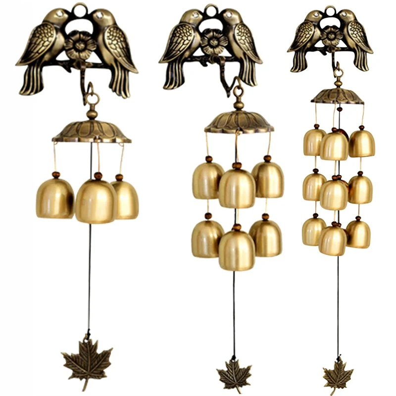 Copper Bird Wind Chimes Antique House Decoration Copper Bells