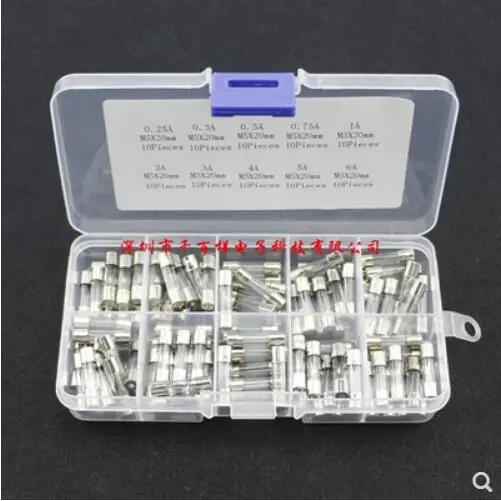 

Promotion! 100Pcs Set 5x20mm Quick Blow Glass Tube Fuse Assorted Kits,Fast-blow Glass Fuses