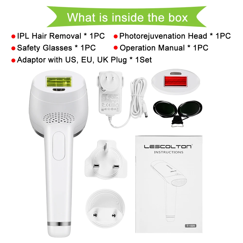 Лазерный эпилятор lescolton IPL, импульсный светильник, постоянный лазерный эпилятор для лица, тела, подмышек, подмышек, бикини, ног, Depilador