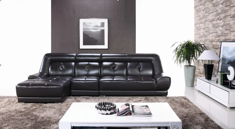 2017 Foshan мебель кожаный диван для гостиной черный диван furniture living room set living