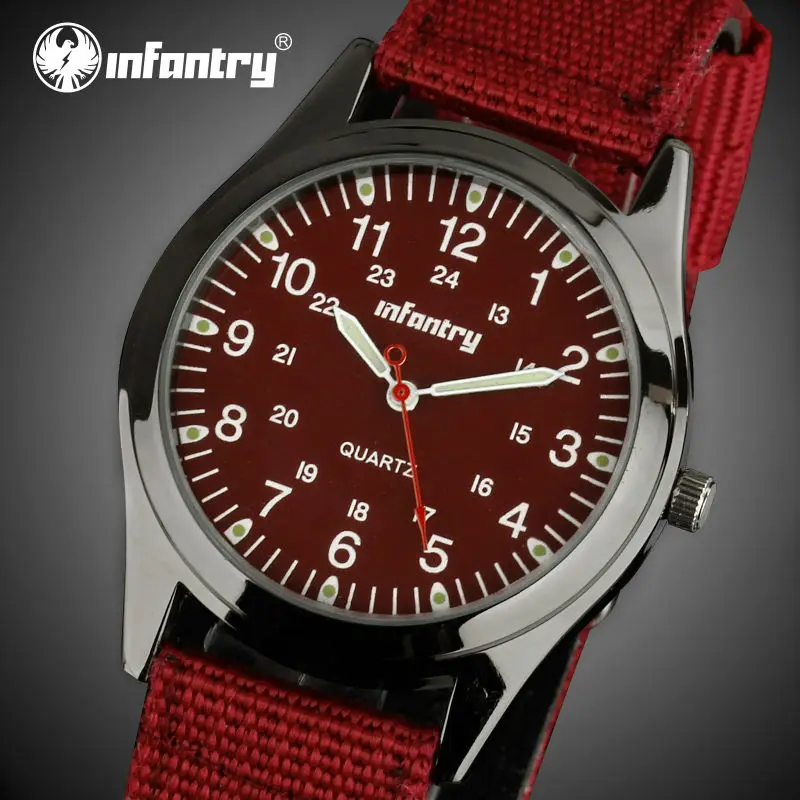 Prix pour D'INFANTERIE Montres À Quartz Top Marque De Luxe Hommes Femmes Montres Ultra Mince Rouge Sangle En Nylon Armée Militaire Montres Relogio Feminino Prix pour D'INFANTERIE Montres À Quartz Top Marque De Luxe Hommes Femmes Montres Ultra Mince Rouge Sangle En Nylon Armée Militaire Montres Relogio Feminino