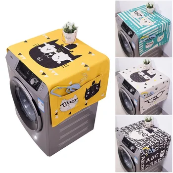 

Linen Thicker Multi-purpose Refrigerator Washing Machine Dust Cover Cloth Digital Printing Cartoon High-quality Practical Gifts