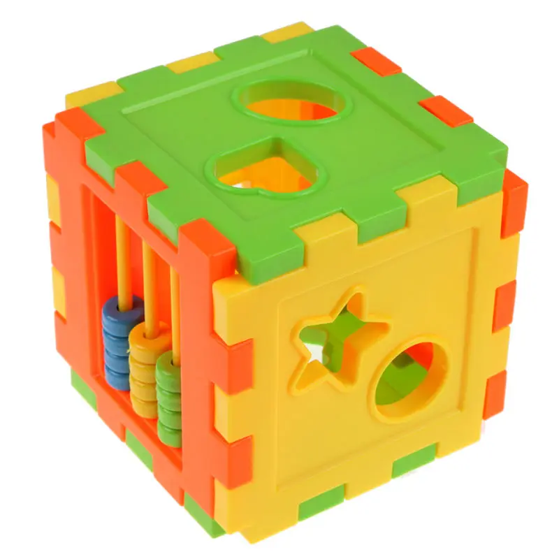

Plastic Square Educational Cube Bricks Geometric Shape Matching Blocks Sorting Box Baby Intelligence Toy Building Blocks Toy