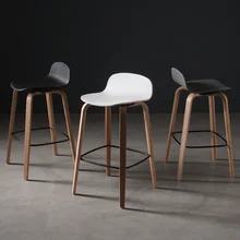 79 см высокий стул с пластиковым сиденьем и низкой спинкой/деревянные ножки бука