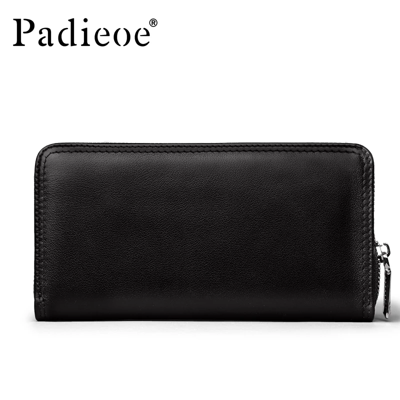 Padieoe, новинка, модный мужской кошелек, натуральная кожа, кошелек и сумки для мужчин, роскошный бренд, черная молния, мужские клатчи
