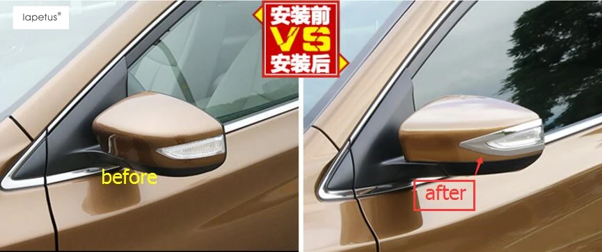 

Lapetus Accessories For Nissan Maxima 2016 2017 ABS Door Rearview Mirror Protect Strip Streamer Molding Cover Kit Trim 2 Pcs