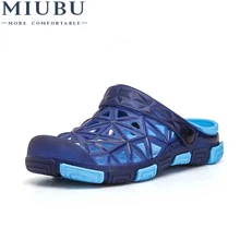 MIUBU Новая летняя прозрачная обувь мужские пляжные сандалии тапочки с отверстиями мужские вьетнамки легкие сандалии уличные летние Chanclas