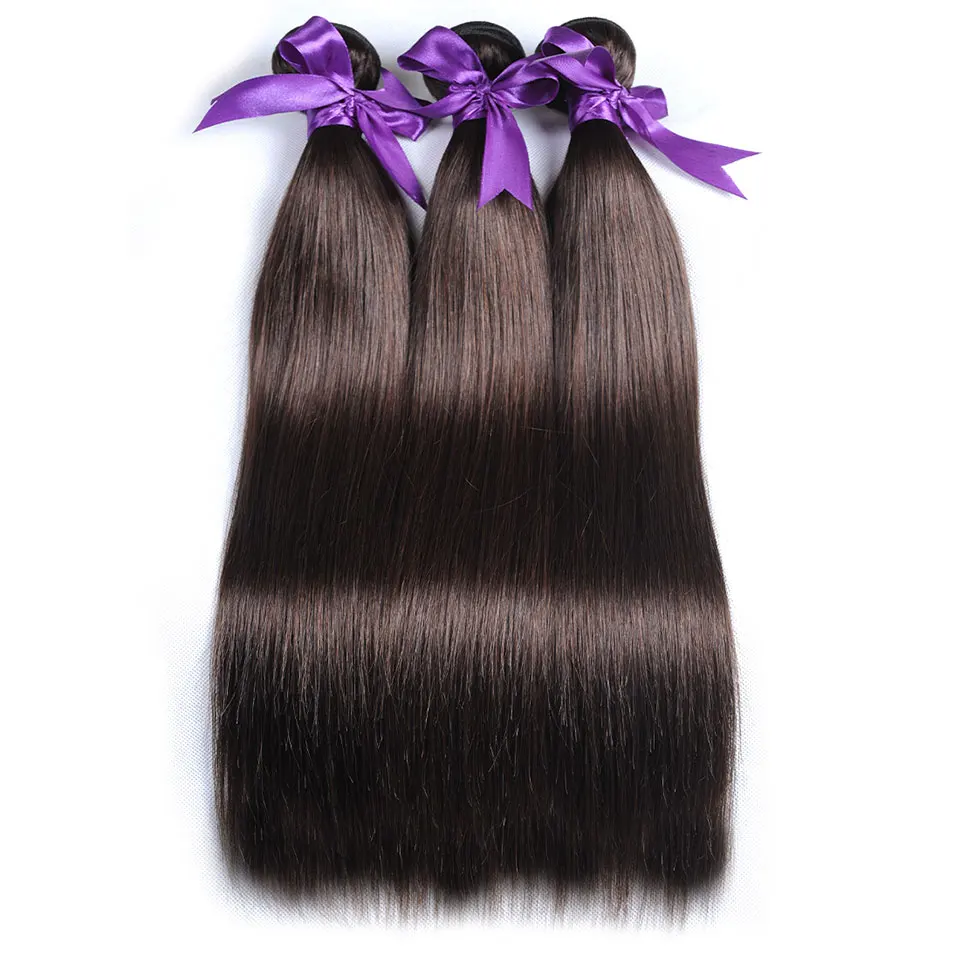 Color 4 Brazilian Straight Hair Weave Bundles 100 Human Hair
