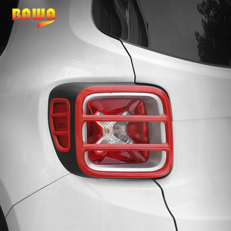 Tail Lamp Cover BAWA Lamp Hoods For Jeep Renegade Up Metal Tail Light Guard Cover Accessories For Jeep Renegade Sticker