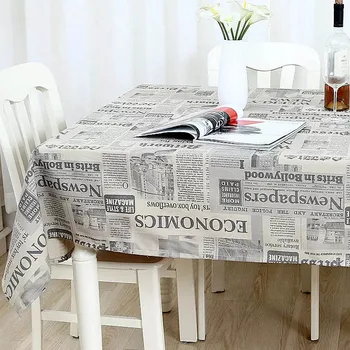 

BALLE Vintage Old newspaper Table Cloth Rectangle Linen Cloth Picnic Tablecloth Washable Home Decoration