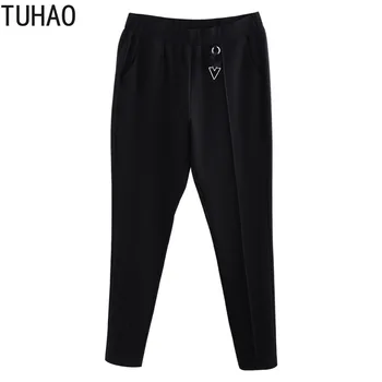 

TUHAO 2019 Spring Summer Women Pencil Pants Elegant Black Trousers Female Office Lady High Waist Stretch Pants Pantalon Mujer MS