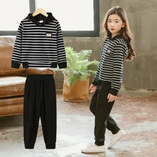 New Autumn Girls Clothes Sets Teenager Sports Suits Kids Tracksuit Children Clothing Set Outfit Striped Sweatshirts+Pants 4-13T New Autumn Girls Clothes Sets Teenager Sports Suits Kids Tracksuit Children Clothing Set Outfit Striped Sweatshirts+Pants 4-13T