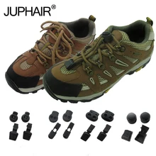 JUP1 Set 4Pcs No Need Tie Shoelaces Buckle Flat Round Anchor Plastic Lazy Laces Anchors Fit All Shoelace Convenient Tieless Lace