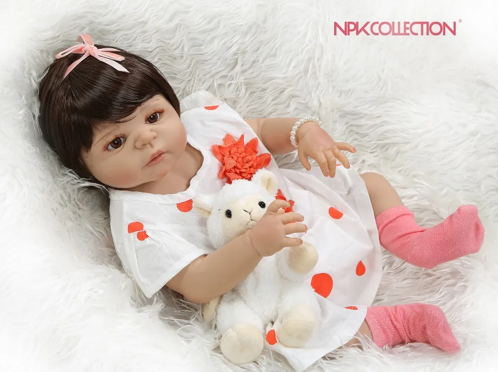 NPKCOLLECTION 56 см 0 3 м Реалистичная кукла для новорожденных милая девочка из телячьей