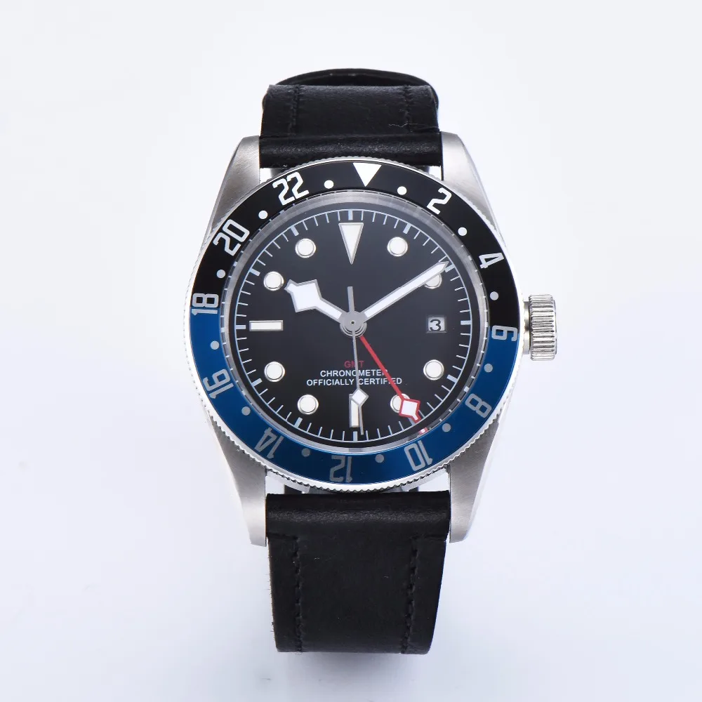 

Corgeut Men's Watch Rotating Bezel Automatic Movement Luminous Dial 41mm Illuminated Date GMT Stainless Steel A8