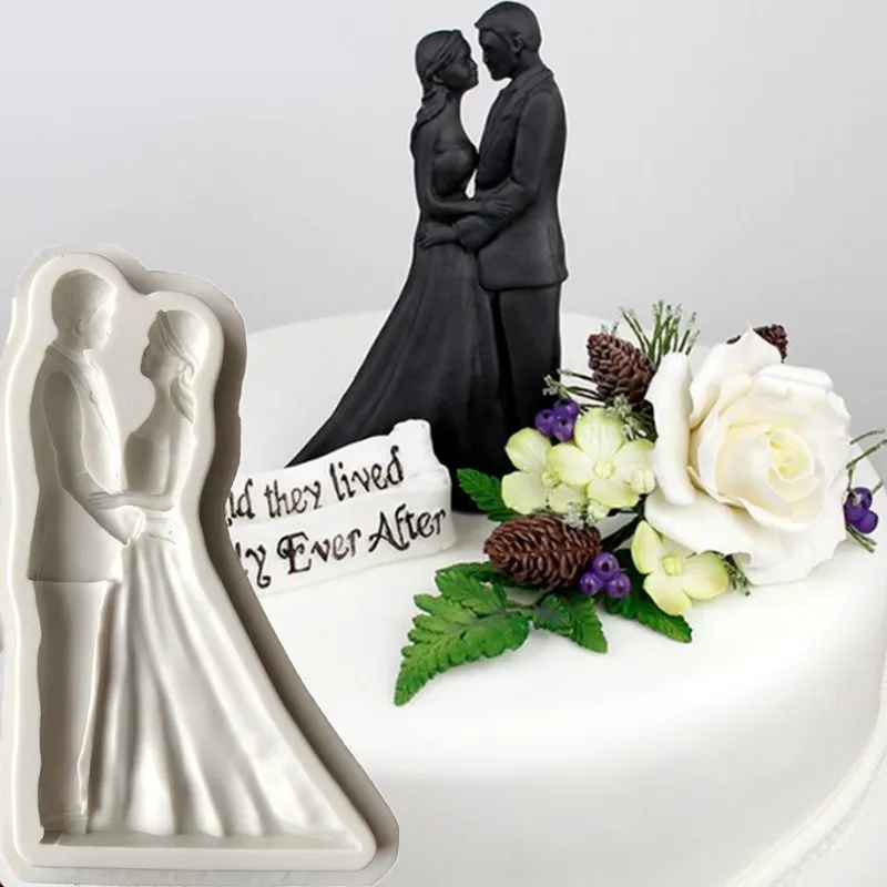 

Bride Groom Shape Silicone Mold Fondant Cake Mold Chocolate Fudge Tool K062
