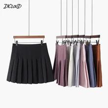 DICLOUD/; однотонные женские плиссированные юбки; модная юбка больших размеров для девочек; Harajuku; повседневная Летняя мини-юбка; одежда