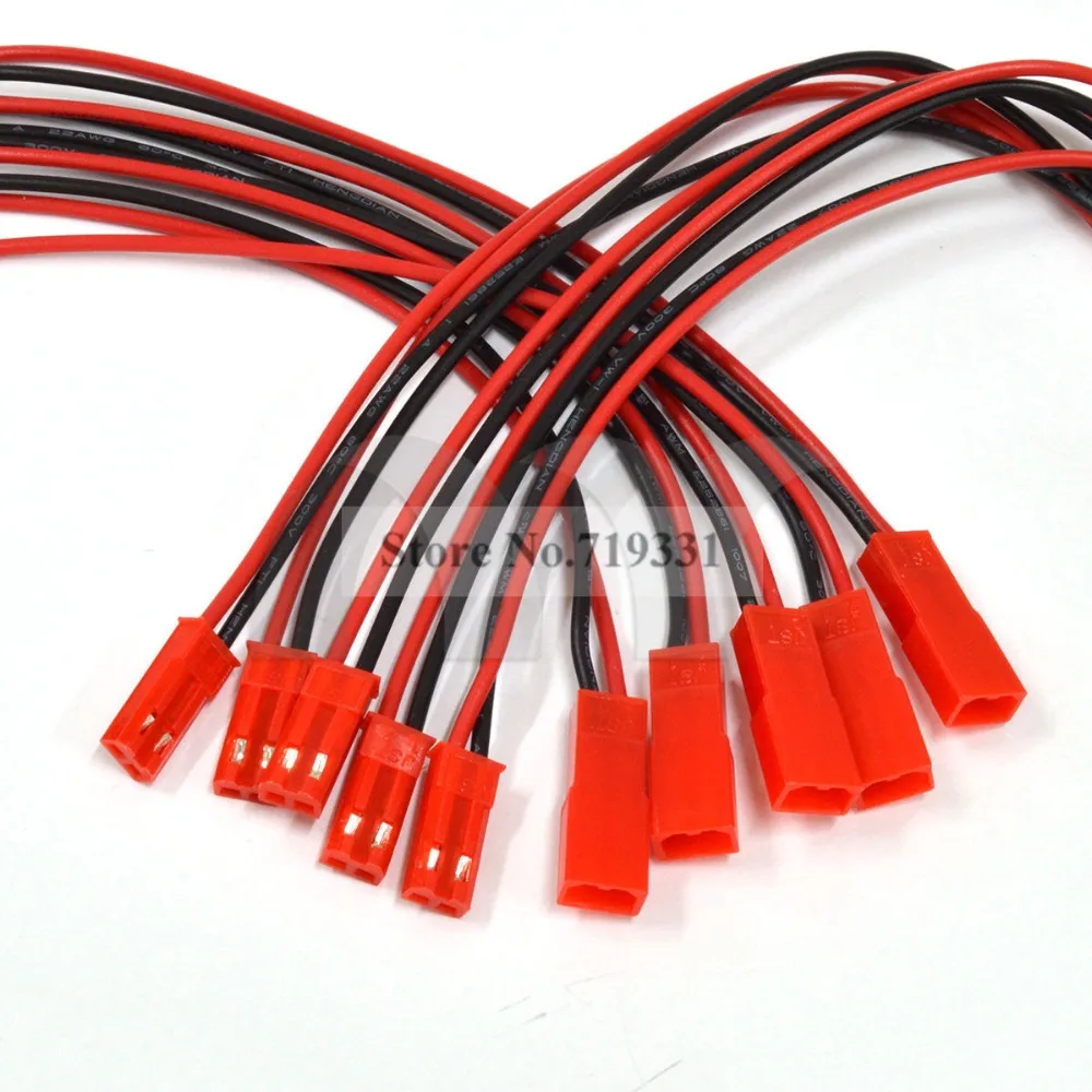 

10 PCS Battery Plug JST RC Model Socket Connector Cable Wire Male Female 5 Pair