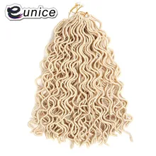 Eunice синтетические волосы для плетения 18 дюймов 2X богемный стиль Faux locs Curly вязание крючком блонд#613 косы волос