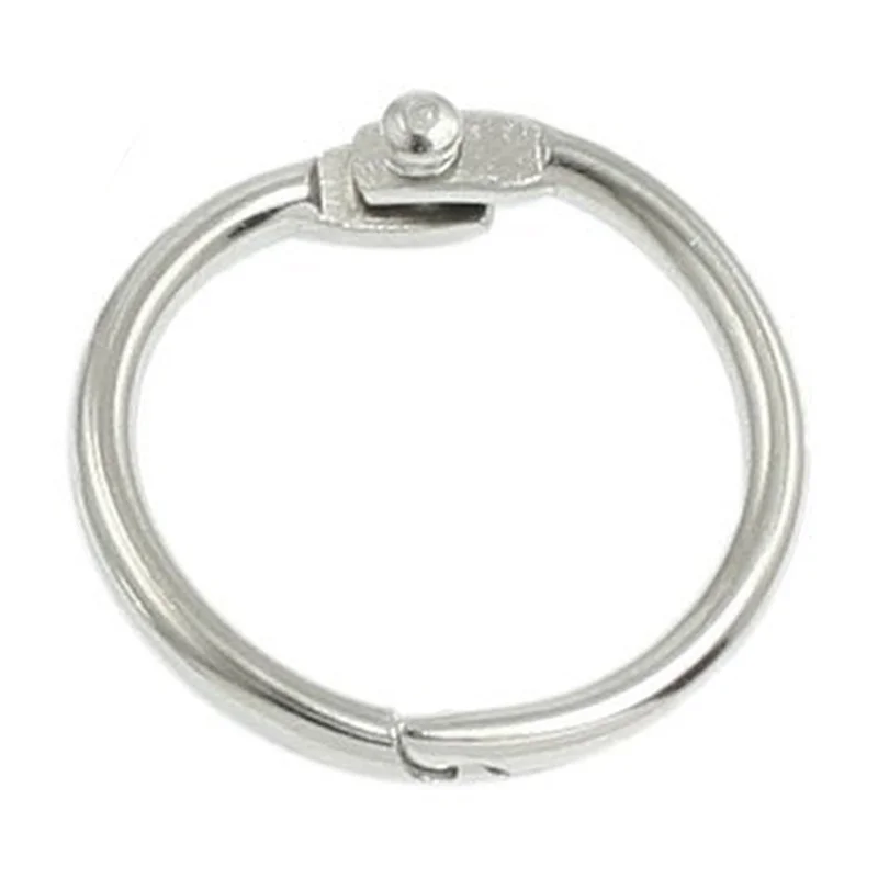 

5 x Metal loose-leaf book ring bundle key ring silver