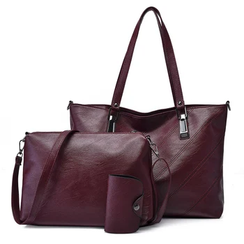 

SGARR Large Capacity Women PU Leather Handbags Tote Bags High Quality Ladies Shoulder Bag New Fashion 3 Pieces Set Crossbody Bag