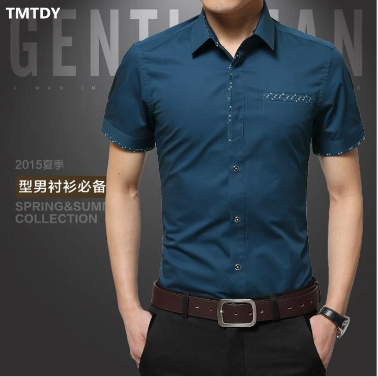 TMTDY 2017 Summer short sleeve cotton shirt men Casual