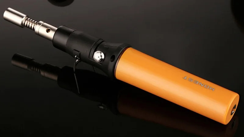 Men's Gift Cigarette Lighter Cigar Blowtorch Cooking Soldering Butane Gas Torch Flame Gun Blow Jet Burner Welding Burning 
