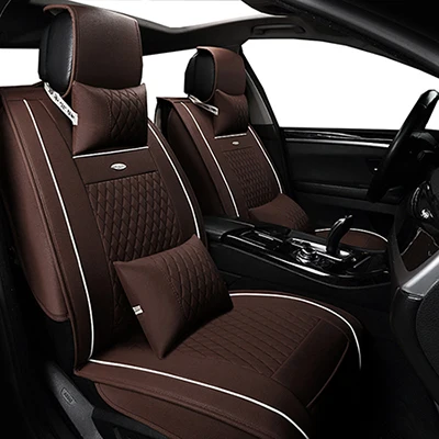 Роскошные кожаные универсальные чехлы для сидений автомобиля моделей автомобилей Mazda cx5 CX-7 CX-9 RX-8 Mazda3/5/6/8 марта 6 мая 323 авто аксессуары стиль - Название цвета: Brown Luxury