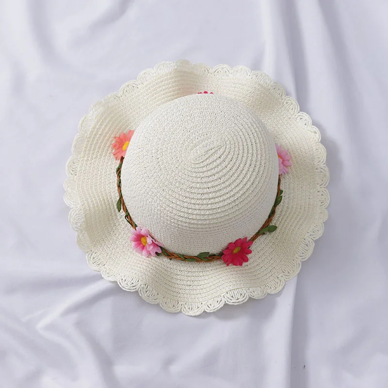 Детская модная одежда для девочек с цветочным рисунком; Повседневная универсальная Милая дышащая Солнцезащитная пляжная шляпа для