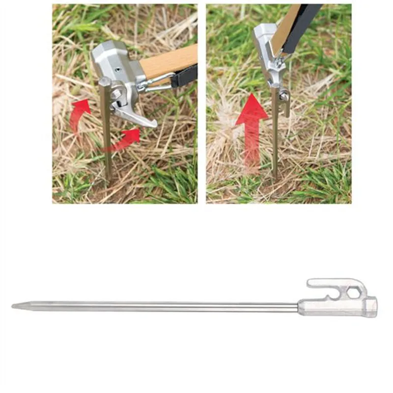 

2Pcs 30cm Tent Stake Peg Stainless Steel Ground Nail Canopy Peg Awning Peg for Camping Trip Hiking