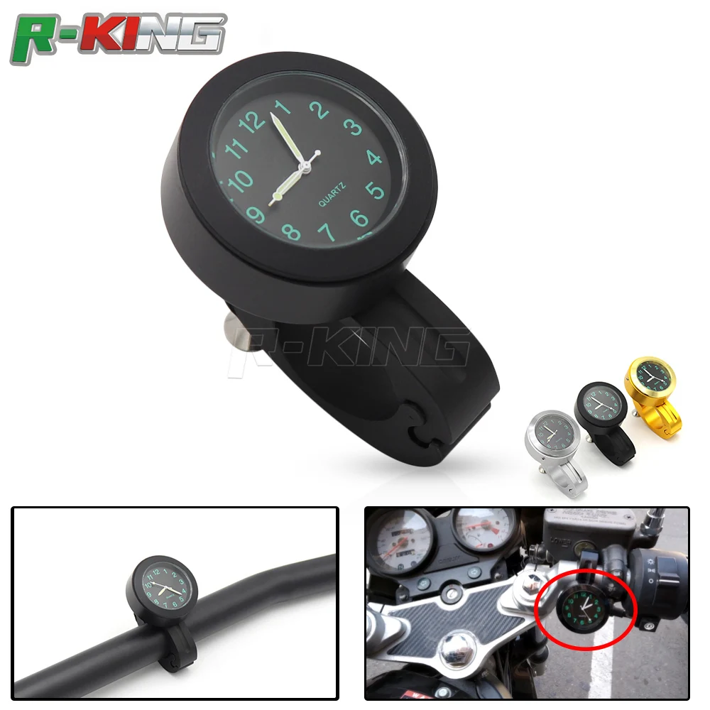 

Waterproof Watch Clock Bicycle Motorcycle Handlebar Black/Silver Clock Quartz Watch For Honda Yamaha Kawasaki