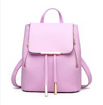 cool everyday backpacks DIDA BEAR Women Backpack High Quality PU Leather Mochila Escolar School Bags For Teenagers Girls Leisure Backpacks Candy Color stylish backpacks for travel Stylish Backpacks