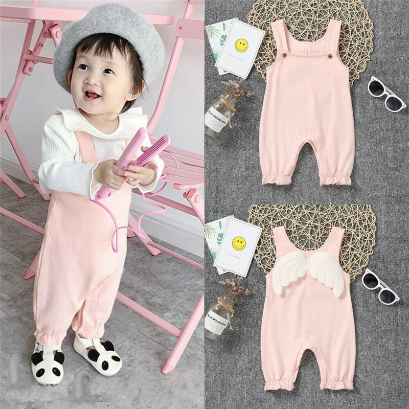 

PUDCOCO Cute Newborn Toddler Baby Girls White Wings Sleeveless Jumpsuit Outfit Costume Romper Clothes Summer Sunsuit 0-24M