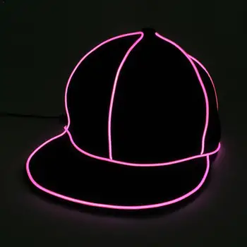 

Hot NEW 2018 EL Wire Flash Luminous Cap EL Wire Neon LED Light Glow Rave Costume Party Luminous Cap Fluorescent Bar Party Hats