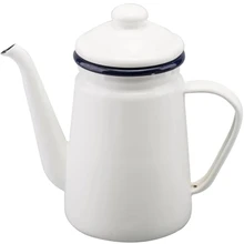 1.1L кофейник эмаль эмалированная кастрюля с отворотами ручной тонкой чайник рот