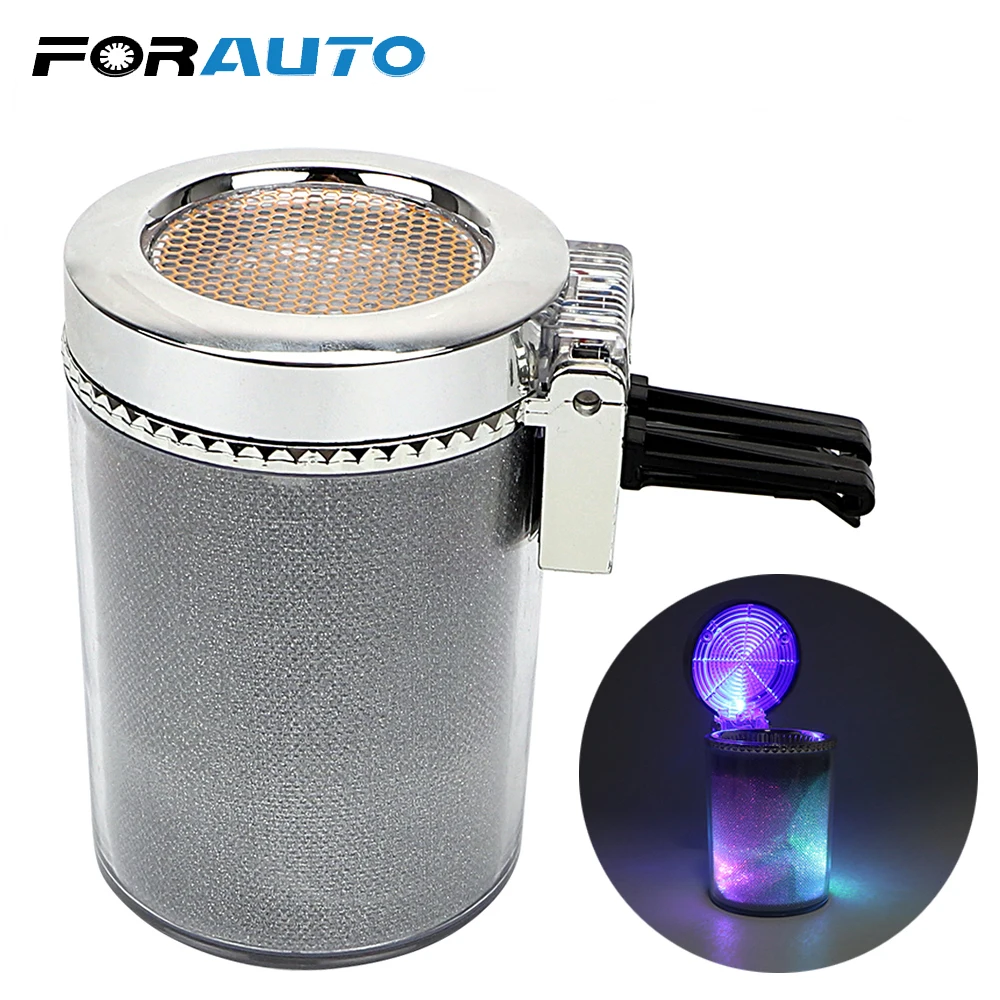 

FORAUTO LED Car Ashtray Cigarette Cigar Ash Tray Container Smoke Ash Cylinder Smoke Cup Holder Storage Cup Auto Accessories