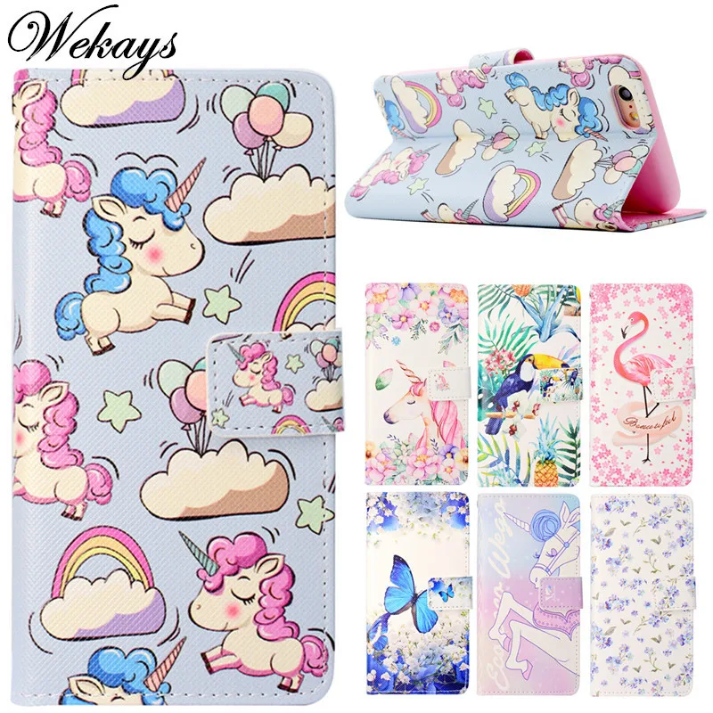 

Wekays For Iphone X Cute Cartoon Unicorn Leather Fundas Case sFor Apple Iphone 5 5s SE 6 Plus 6s Plus 7 Plus 8 Plus Cover Cases