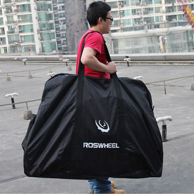 Best ROSWHEEL 18274 Bicycle Storage Bag for 26 Inch MTB Mountain Bike Carrying Outdoor Luggage Casing Handlebar Carrier Mount 2