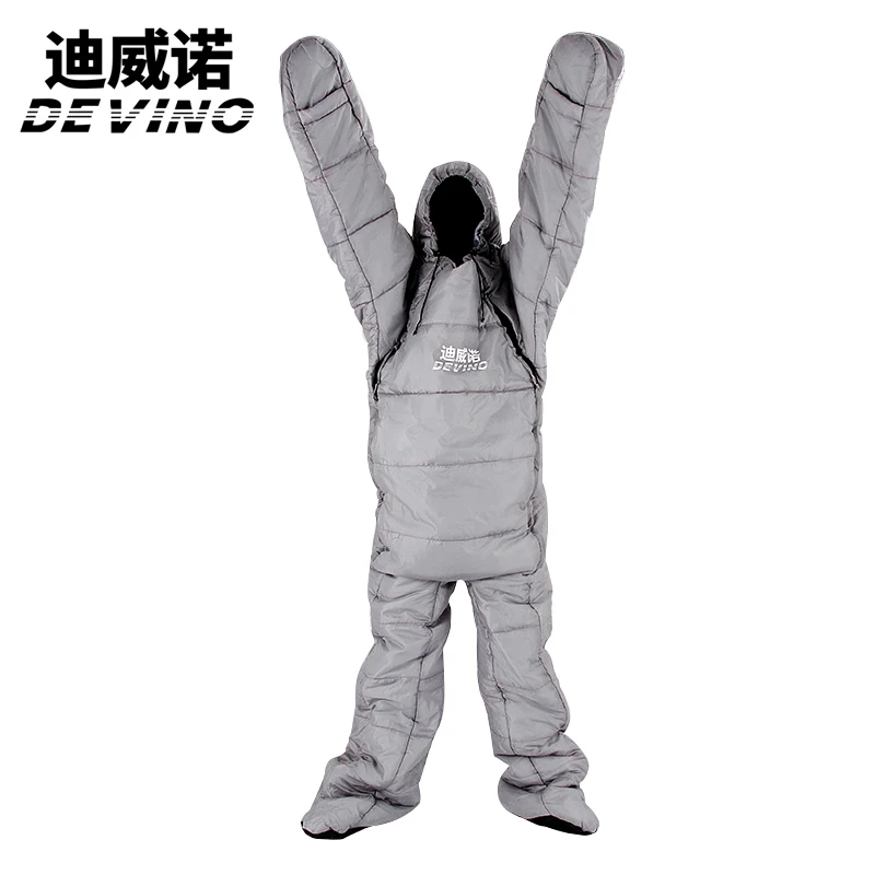 Devino Human Shape Adult equipment sleeping bags Splicing Mummy Single Sleeping Bag Cotton Leg Split Family Outdoor Indoor | Спорт и