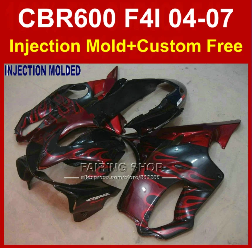Красные Пламенные со стразами запасные части корпуса для HONDA CBR600F4I обтекатели