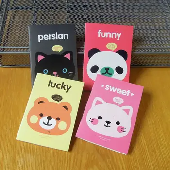 

cute agenda kawaii cartoon creative stationery office supplies school Animal notebook diary panda notepad Bear Cat 4 Piece