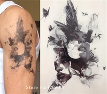 21x15cm Pretty Women and Butterfly High Quality Decals Body Art Decal Waterproof tattoo 35