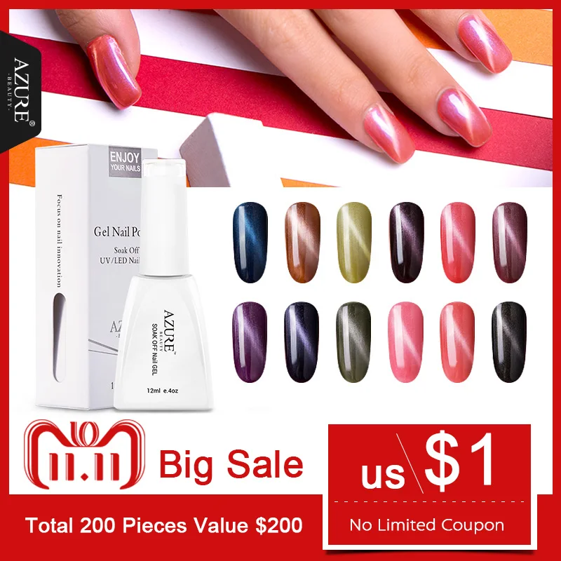 

Azure Beauty Chameleon UV Nail Gel Polish 3D Cat Eyes Magnetic UV Gel Long Lasting Soak Off Nail Varnish Hot Sale Gel Lacquer
