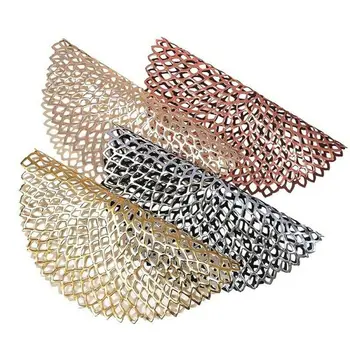 

Round Coaster Plastic Pads Insulation Table Placemat Non-slip Mats Western Table Mat PVC Plastic 39cm diameter