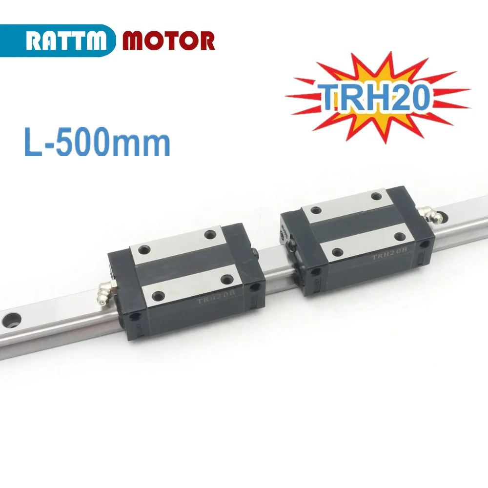 

High Quality 1set CNC 20mm Square Linear Guide Rail TRH20 500mm& 2pcs TRH20B Slider Block for CNC Router DIY