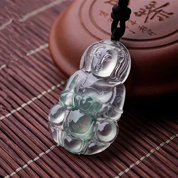 

Natural old pit A cargo floating flower yu shi bodhisattva pendant female male style/